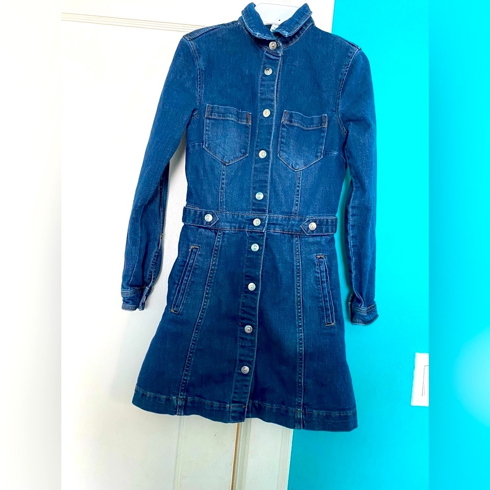 EUR dress girls long sleeve size 4 color blue good condition